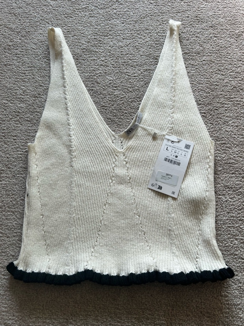 Ruffled Ribbed Top - L - Picture 2 of 3